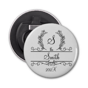Monogrammed Personalised Family Name  Bottle Opener