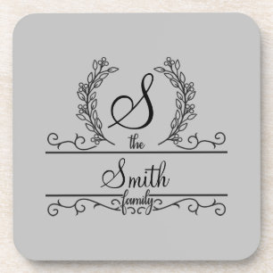 Monogrammed Personalised Family Name Coaster