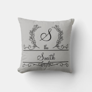 Monogrammed Personalised Family Name Cushion