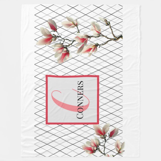 Monogrammed Personalised Fleece Blanket (Front)