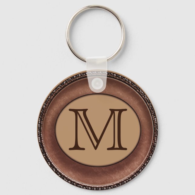 Monogrammed Personalised Keychain for Men (Front)