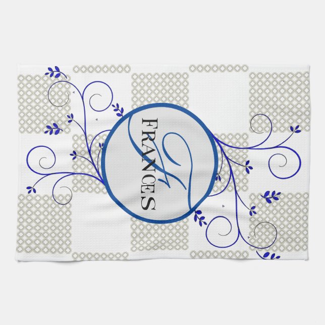 Monogrammed Personalised Kitchen Towel (Horizontal)