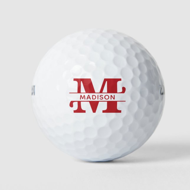 Monogrammed & Personalised Monogram with Name Golf Balls (Front)