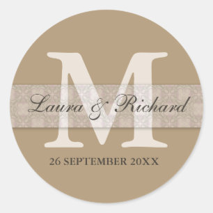Monogrammed Personalised Wedding Favour Stickers