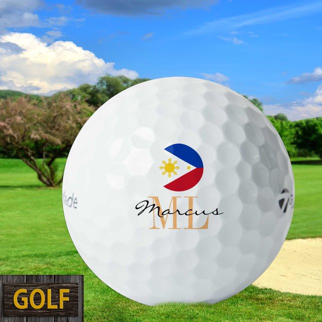 Monogrammed Philippine Flag & Philippines Golf Golf Balls (Creator Uploaded)