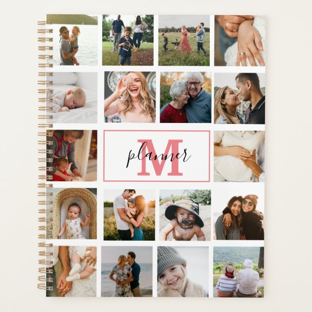 Monogrammed Photo Collage Personalised 2022 Planner (Front)