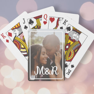 Monogrammed Photo Personalised Playing Cards