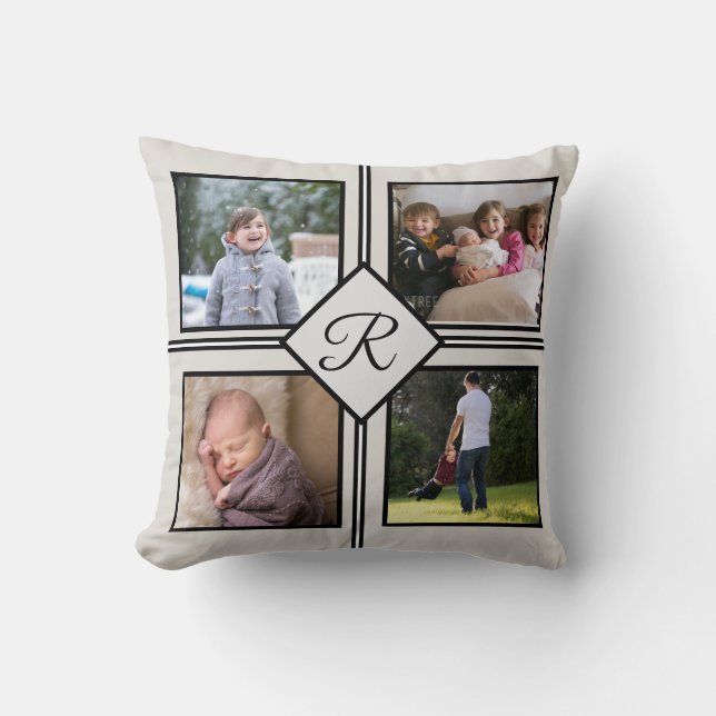 Monogrammed Photo Throw Pillow (Front)