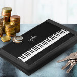 Monogrammed Piano Keyboard Music Black White Keys Trifold Wallet<br><div class="desc">Strike the right note with this elegant wallet,  in black with a piano keys design across the centre. Personalise with the recipient's name and initial,  which will form a stylish monogram near the top of the design. The wallet makes a stylish accessory and an ideal gift for music lovers.</div>