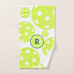 Monogrammed Pickleball Blue & Green Sweat Hand Towel