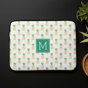 Monogrammed Pineapples Pattern Laptop Sleeve