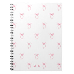Monogrammed Pink Bow Notebook