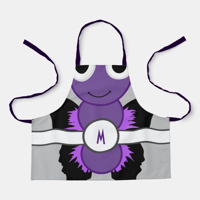 Monogrammed Pink Butterfly Apron (Front)