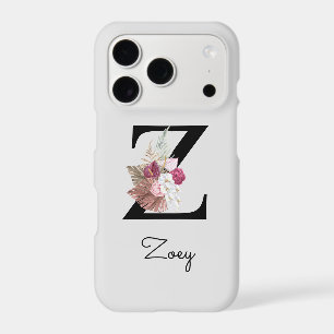 Monogrammed Pink Floral Initial Z