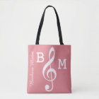 monogrammed pink G clef for her / music notes