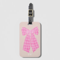 Monogrammed Pink Gingham Romantic Coquette Bow