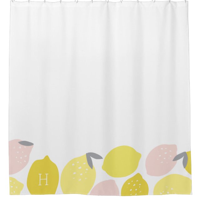 Monogrammed | Pink Lemonade Shower Curtain (Front)