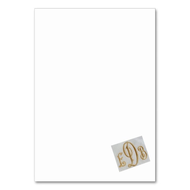 Monogrammed place cards for Diner en Blanc picnic (Front)