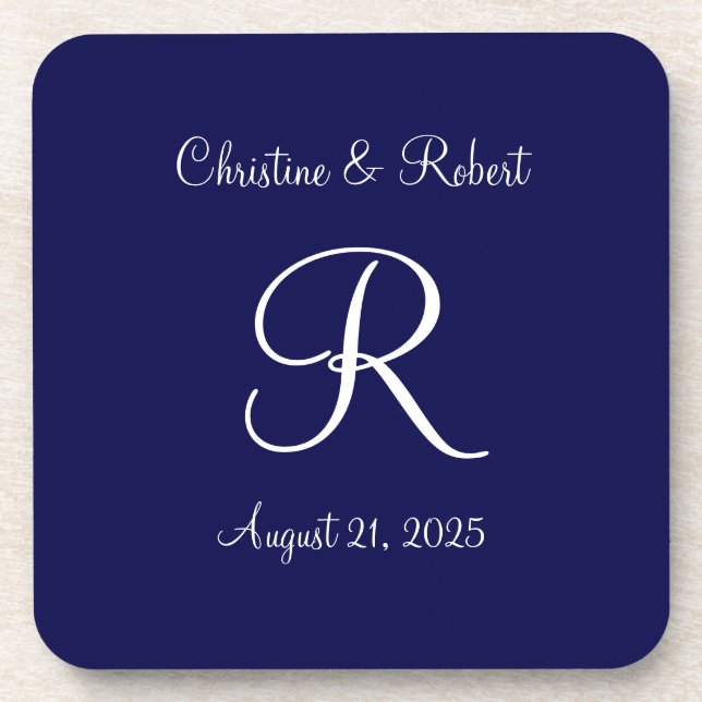 Monogrammed plastic coaster (Front)