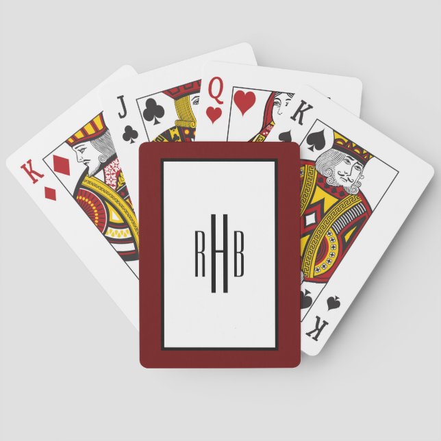 Monogrammed Playing Cards Poker Deck for Dad (Back)