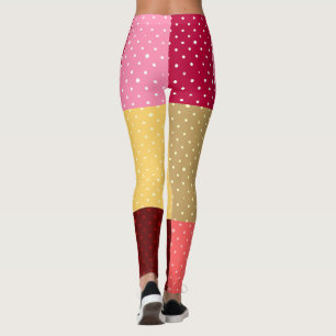 Monogrammed  Polka Dots Pattern Leggings