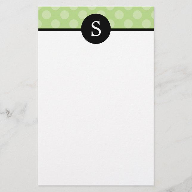 Monogrammed Polka Dots Stationery (Front)