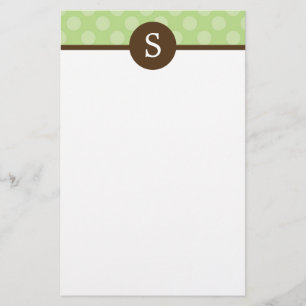 Monogrammed Polka Dots Stationery