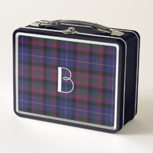 Monogrammed Pride of Scotland Plaid Metal Lunch Box