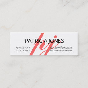 Monogrammed professional freelance consultant mini business card