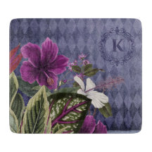 Monogrammed Purple Floral