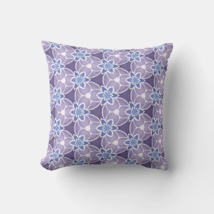 Monogrammed Purple Floral Watercolor Pattern  Cushion
