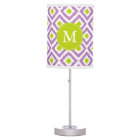 Monogrammed Purple Green Diamonds Ikat Pattern