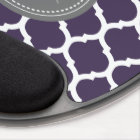 Monogrammed Purple & Grey Quatrefoil