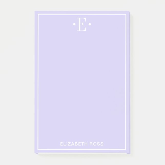 Monogrammed Purple Post-it Notes (Front)