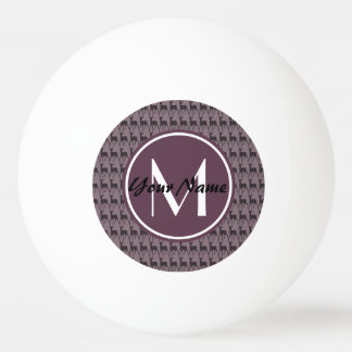 Monogrammed Purple Violet Deer Personalised | N2 Ping Pong Ball