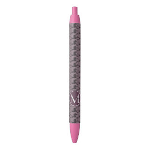 Monogrammed Purple Violet Deer Personalised N3 Black Ink Pen