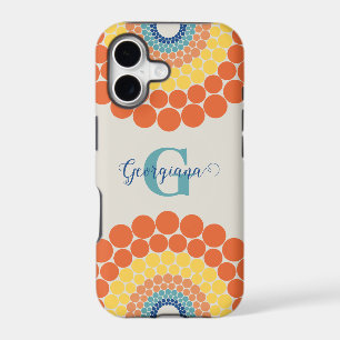 Monogrammed Radiant Aegean Summer Dot Mandala