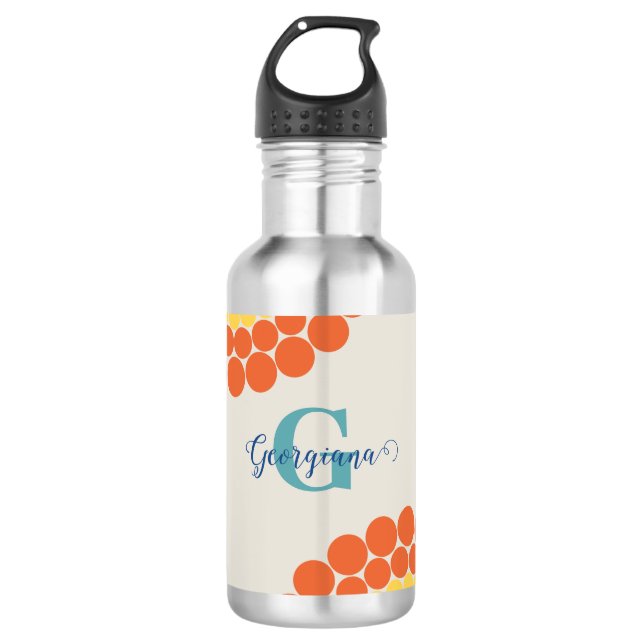 Monogrammed Radiant Aegean Summer Dot Mandala 710 Ml Water Bottle (Front)