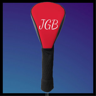 Monogrammed Red and White or Choose Your Colour Golf Head Cover