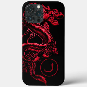 Monogrammed Red Asian Dragon iPhone 13 Pro Max Case