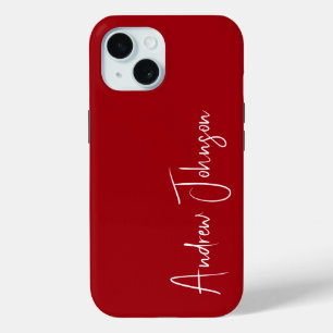 Monogrammed Red  iPhone 15 Case