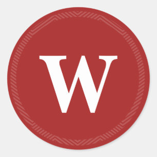 Monogrammed Red Christmas Envelope Seal Stickers