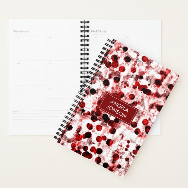 Monogrammed Red Dots Planner (Display)
