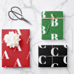Monogrammed red green black custom initial pattern wrapping paper sheet<br><div class="desc">Monogrammed red green black and white custom initial pattern Wrapping Paper Sheets
Customise,  personalise,  all your gifts with their individual letter,  initials,  alphabet,  name

For Birthdays,  Christmas,  Holidays gift wrapping paper</div>
