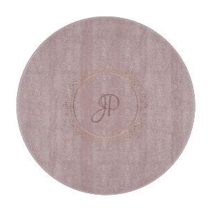 Monogrammed Rose Gold Elegant Template Cutting Board
