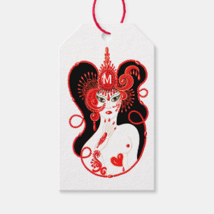 Monogrammed Ruby Birthstone Gift Tags