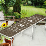 Monogrammed Rustic Barn Wood Couples Beer Pong Table<br><div class="desc">Rustic style beer pong tables for couples or newlyweds. The design has a country farmhouse, dark wood look with white lettering. The wreath, complete with hearts, frames your initial on each board. Your names, last name and wedding date are lettered in a modern blend of script typography and bold uppercase...</div>