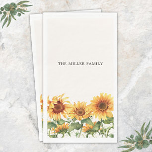 Monogrammed Rustic Yellow Sunflower Garden Napkin