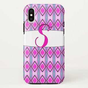 Monogrammed S Phone Case In Pink and Black
