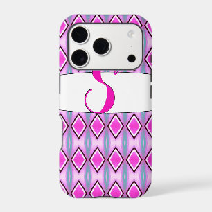 Monogrammed S Phone Case In Pink and Black